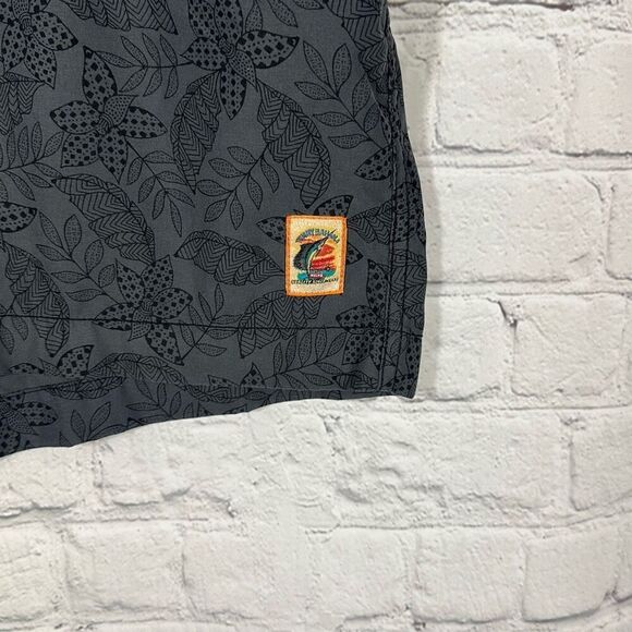 Tommy Bahama Swim Trunks Gray Floral Swimwear size L Large Board Shorts - Picture 2 of 7